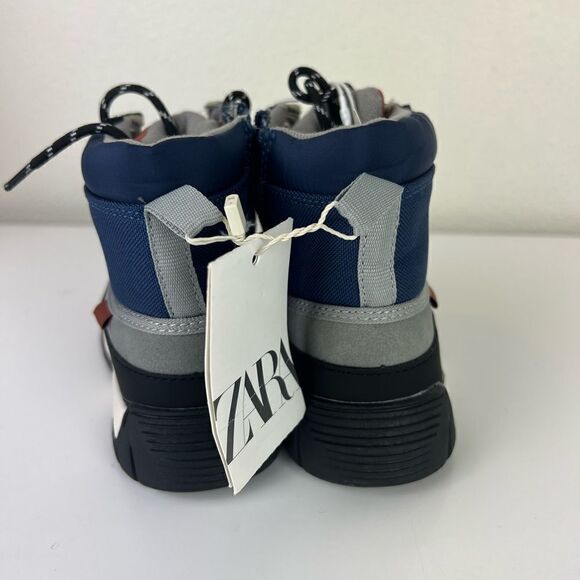 Zara CONTRASTING HIGH-TOP SNEAKERS Kids  12 .5 - Picture 4 of 9